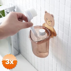 3 Adet Ayı Figürlü Plastik Organizer Delikli Tabanlı