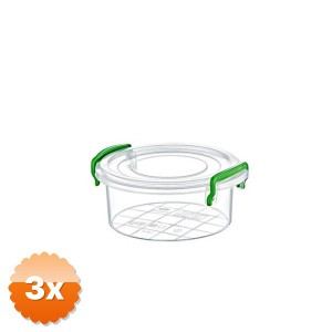 3 Adet Tiny Box Yuvarlak Saklama Kutusu 0.3 Litre