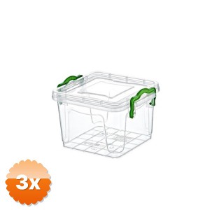 3 Adet Tiny Box Kare Saklama Kutusu 0.3 Litre