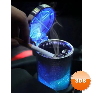 Araç İçi Oto Kokusuz Küllük RGB Işıklı Kapaklı