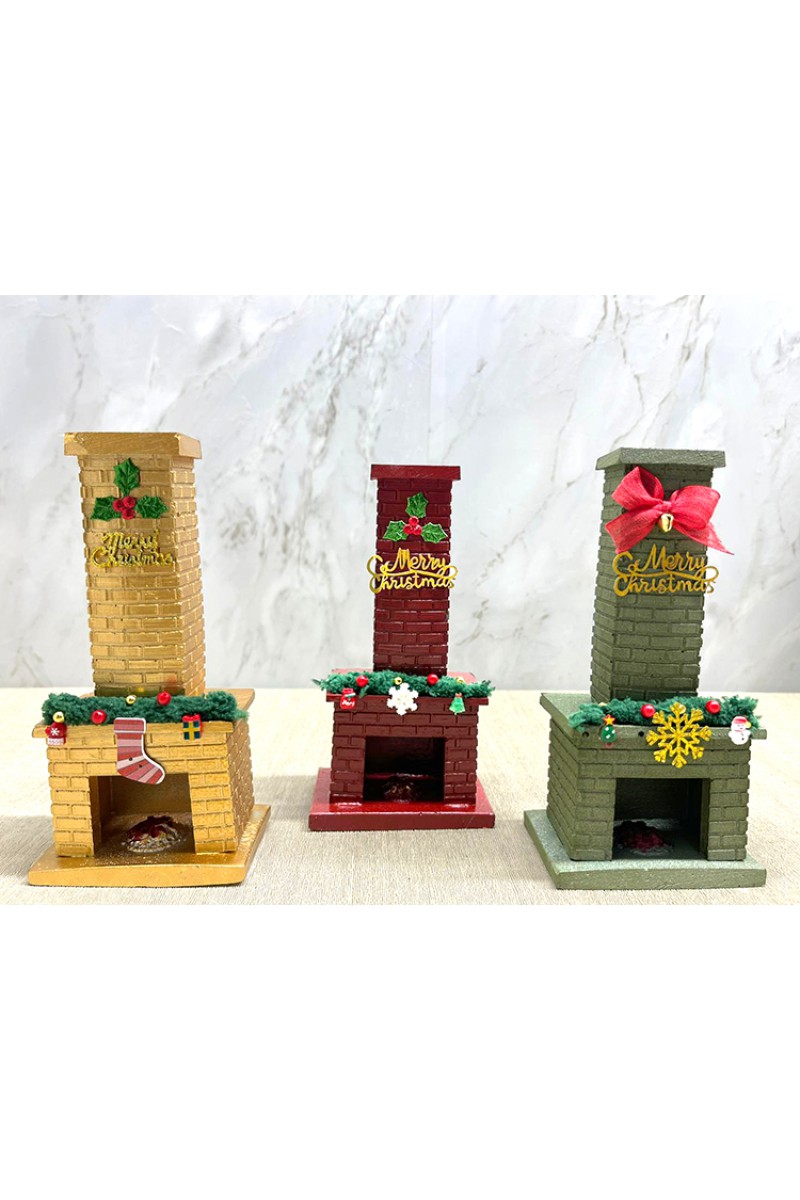 Noel Temalı Polyester Şömine Tütsülük 20x10 cm