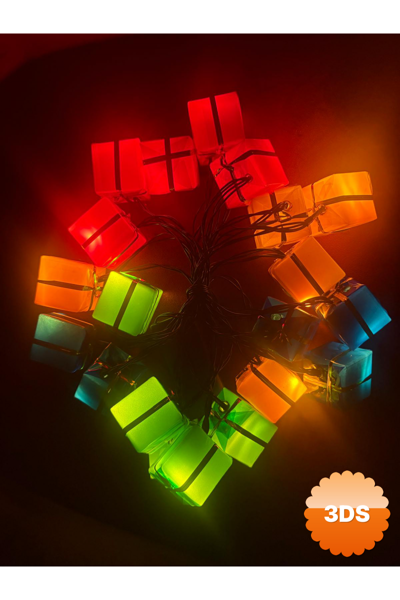 4 Metre 20 LED Pilli 2 Kademeli Hediye Kutusu LED Işık