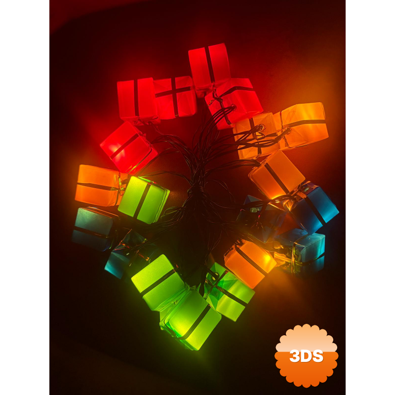 4 Metre 20 LED Pilli 2 Kademeli Hediye Kutusu LED Işık