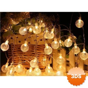 5m 28 LED Kristal Top Gün Işığı Şeffaf Kablo Fişli Eklemeli