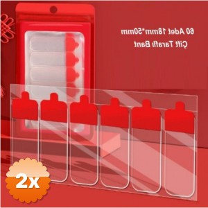 2 Paket 60 Parça Kolay Açılır Güçlü Çift Taraflı Bant 18mmx50mm