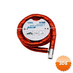 Kırmızı Motor Bisiklet Kilidi 22 mm x 150 cm Spiral Çelik