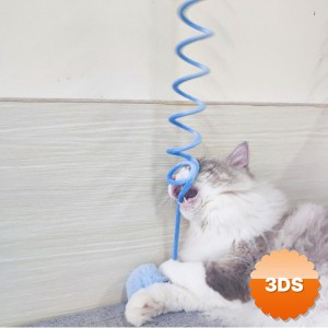 Yaylı Asılabilir Elastik Peluş Kedi Oyuncağı Ponponlu Olta