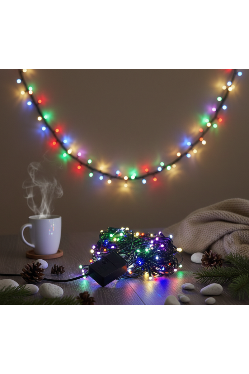 LED Damla Uçlu RGB Dekoratif Işık 10 Metre 100 LED