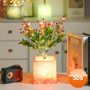 Pembe Saksılı LED Yapay Çiçek