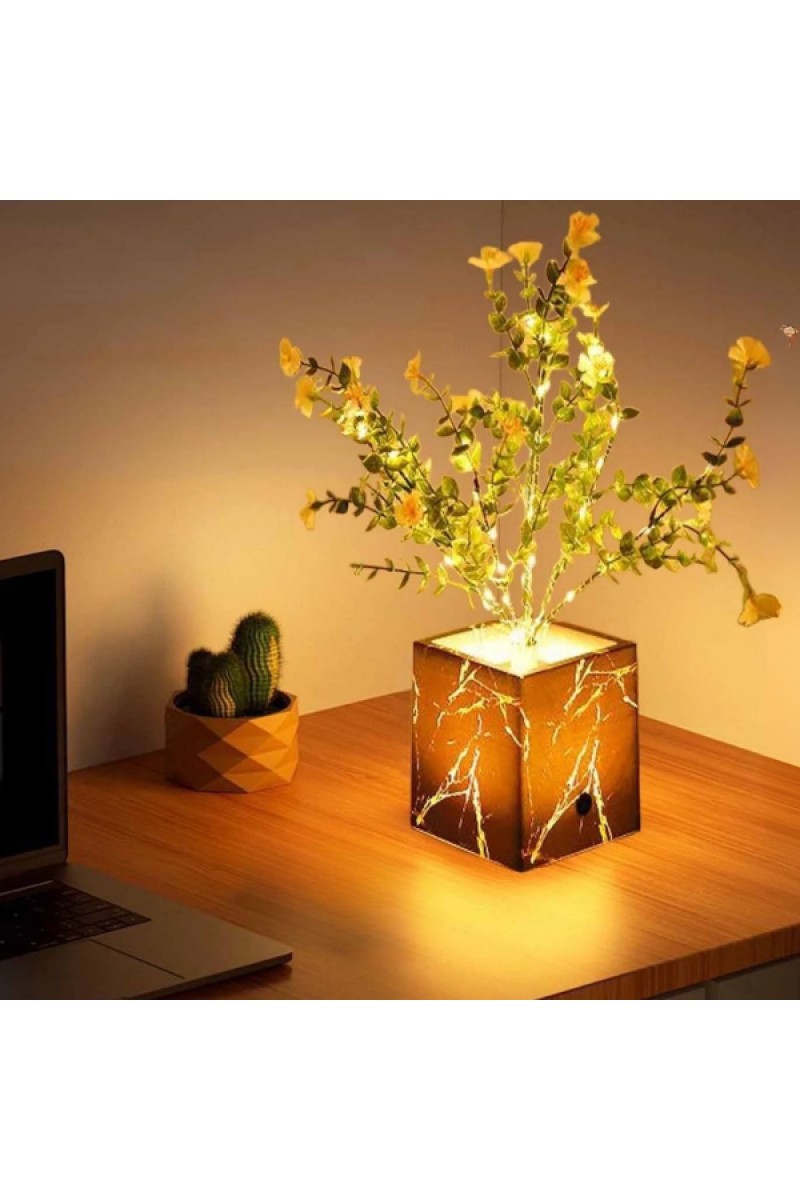 Siyah Saksılı LED Yapay Çiçek