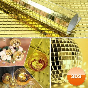 Kendinden Yapışkanlı Aynalı Kare Gold Sticker 30x30 cm