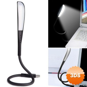 Kompakt USB Siyah 14 Ledli 3 Kademeli Dokunmatik Okuma Lambası