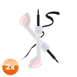 2 Adet Yaprak Figürlü Eyeliner Siyah İnce Uçlu Gün Boyu Kalıcı