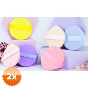 2 Paket 4'lü Tutmalı Pudra Makyaj Süngeri Puf Seti