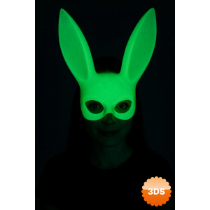 Karanlıkta Parlayan Fosforlu Tavşan Maskesi – Glow Bunny Masquerade Maske (32x22 Cm)