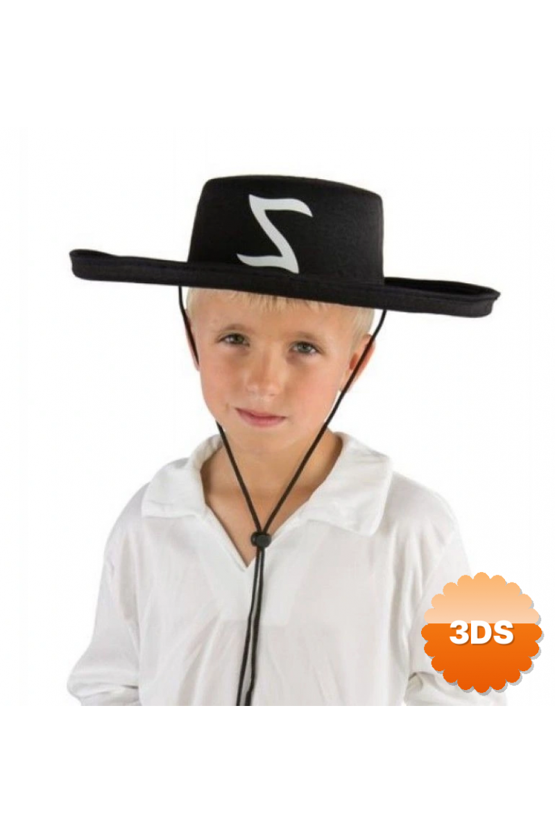 Z Logolu Çocuk Boy Bağcıklı Zorro Şapkası