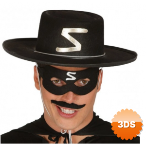 Z Logolu Yetişkin Zorro Şapkası Ve Zorro Maskesi
