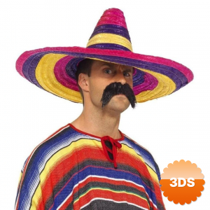 Sombrero Meksika Şapkası Renkli Örme Hasır Yetişkin Boy