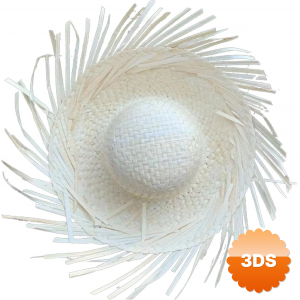 Tropikal Parti Beyaz Hasır Hawaii Şapkası 13x36 Cm