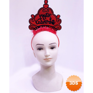 Happy Birthday Neon Kırmızı Renk Doğum Günü Tacı 24x15 Cm