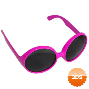 Yuvarlak Yeşilçam 80 Li 90 Lı Yıllar Parti Gözlüğü Retro Pembe Renk