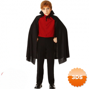 Siyah Yakalı Pelerin - Vampir Pelerin - Dracula Pelerin 90 Cm