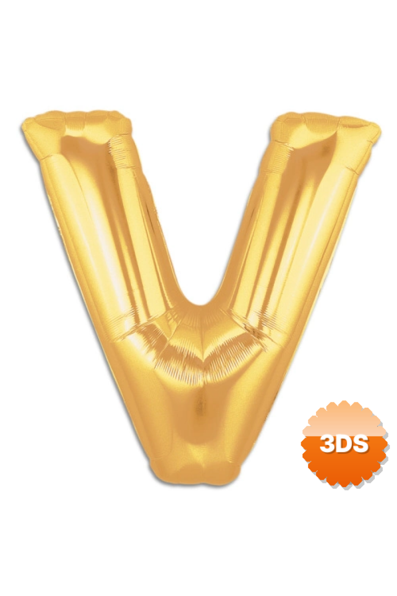 V Harf Folyo Balon Altın Renk 40 İnç