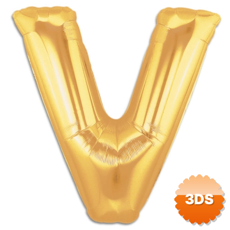 V Harf Folyo Balon Altın Renk 40 İnç