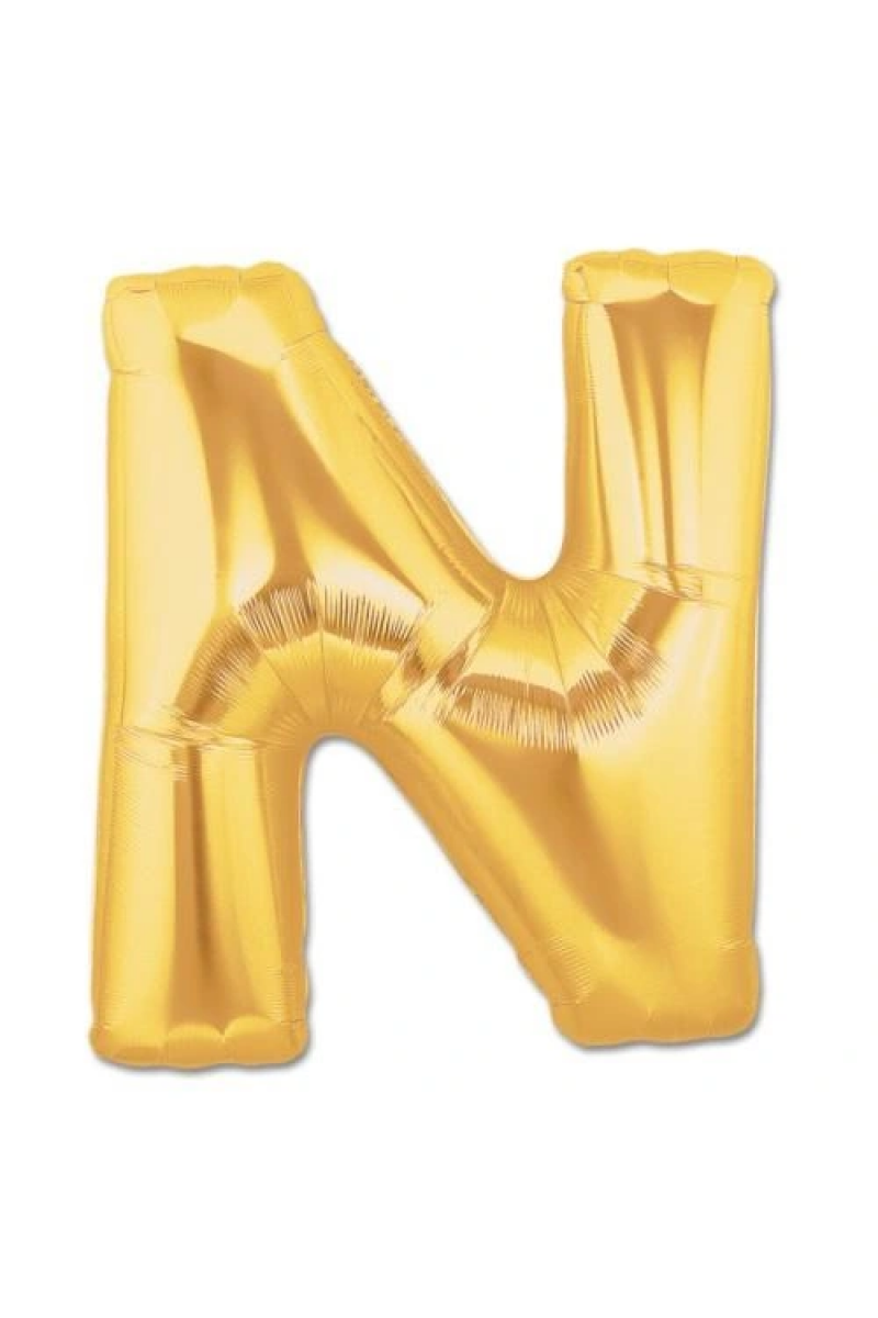 N Harf Folyo Balon Altın Renk 40 İnç