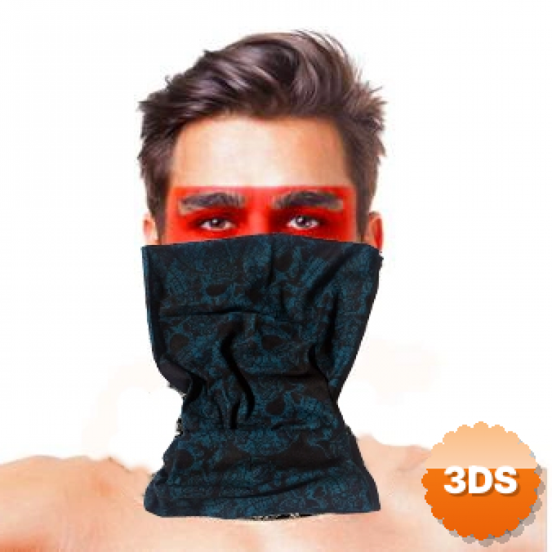 Baf Bandana Çoklu Kafatası Mavi Siyah Maske