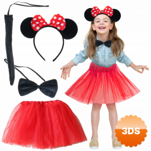 Minnie Mouse Kostüm Seti Etek Taç Kuyruk Papyon Gösteri Seti