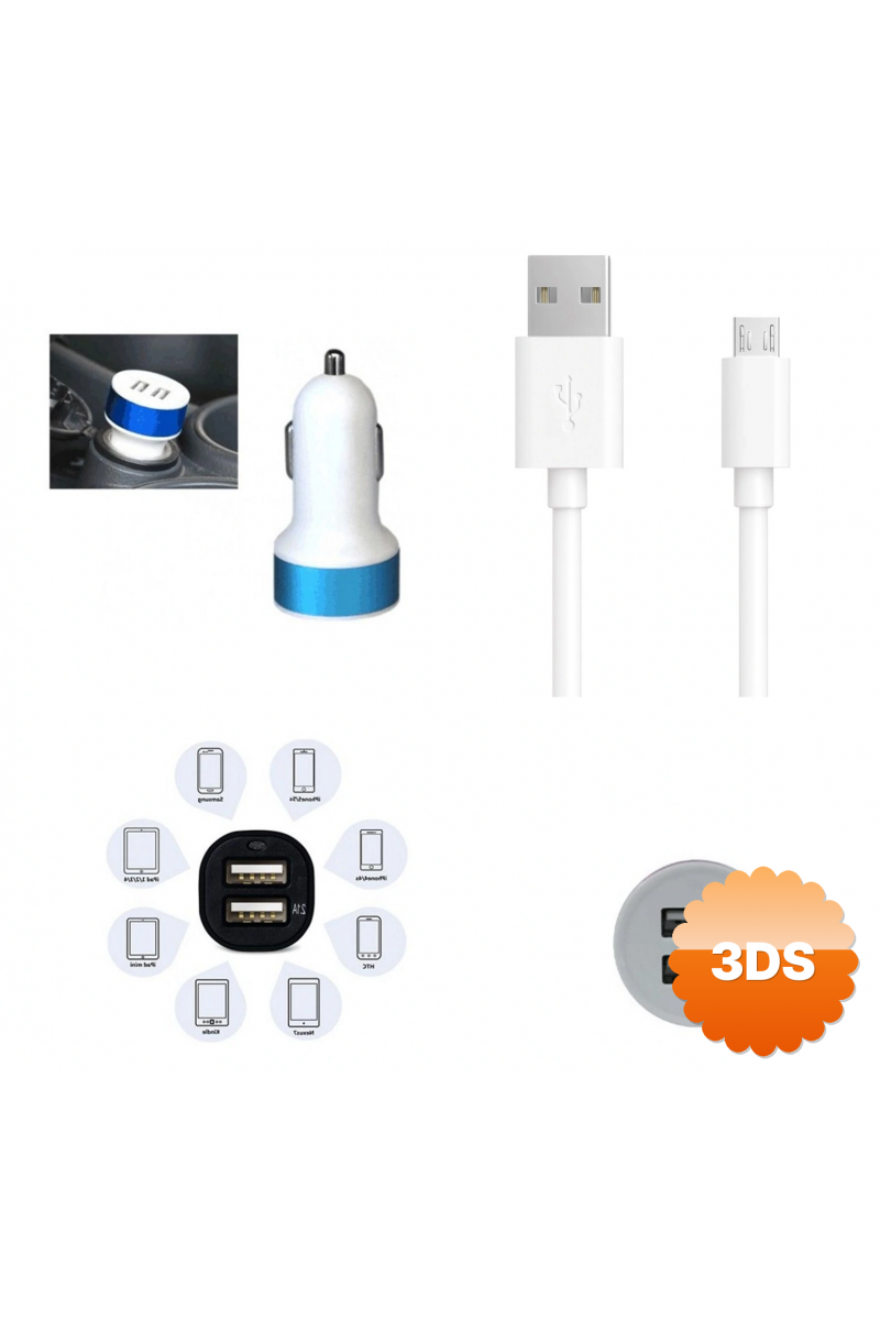 Çift Usb Girişli 3.1 Çıkışlı Seyahat Seti Android / Micro Usb
