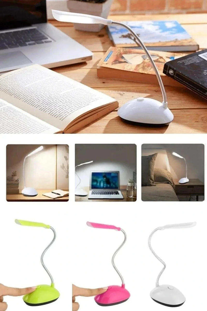 Masa Lambası Spiral Led Kitap Okuma Işığı Pilli Model Led Lamba