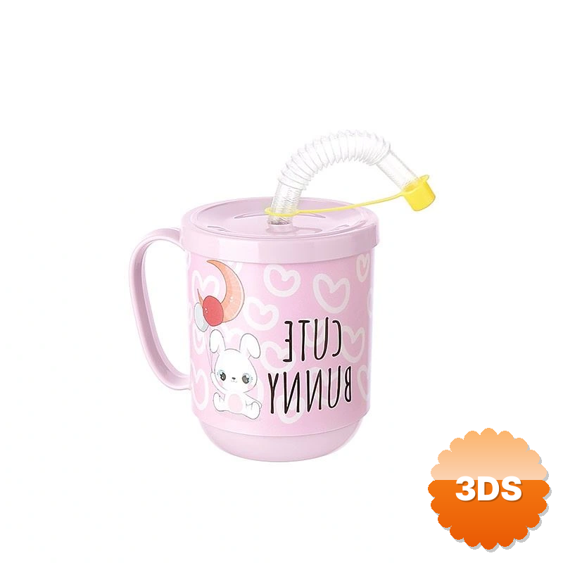 Funny Pipetli Çocuk Içecek Bardağı Desenli Bardak 350ml