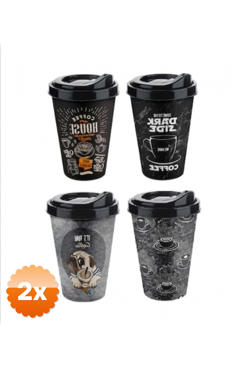 Kahve Bardağı - Kapaklı Desenli 650ml