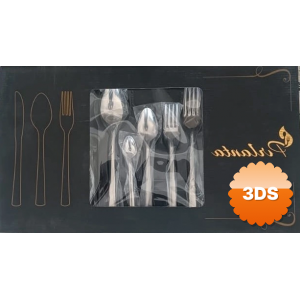 Pırlanta 30 Parça 6 Kişilik Çatal Kaşık Takımı 30 Parça Kutulu Hediyelik Çeyizlik Takım