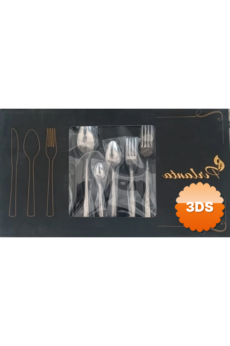 Pırlanta 30 Parça 6 Kişilik Çatal Kaşık Takımı 30 Parça Kutulu Hediyelik Çeyizlik Takım