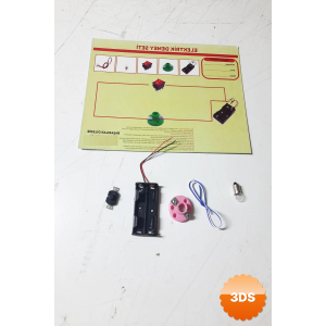 Okul Deney Seti - Elektrik Seti Ampul - Pil Yatağı - Duy - düğme Seti