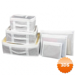 Bavul İçi Düzenleyici Valiz Organizer 6 Lı Set - Çizgili