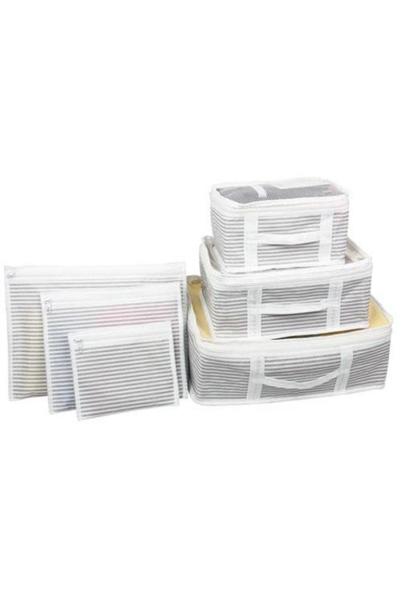 Bavul İçi Düzenleyici Valiz Organizer 6 Lı Set - Çizgili