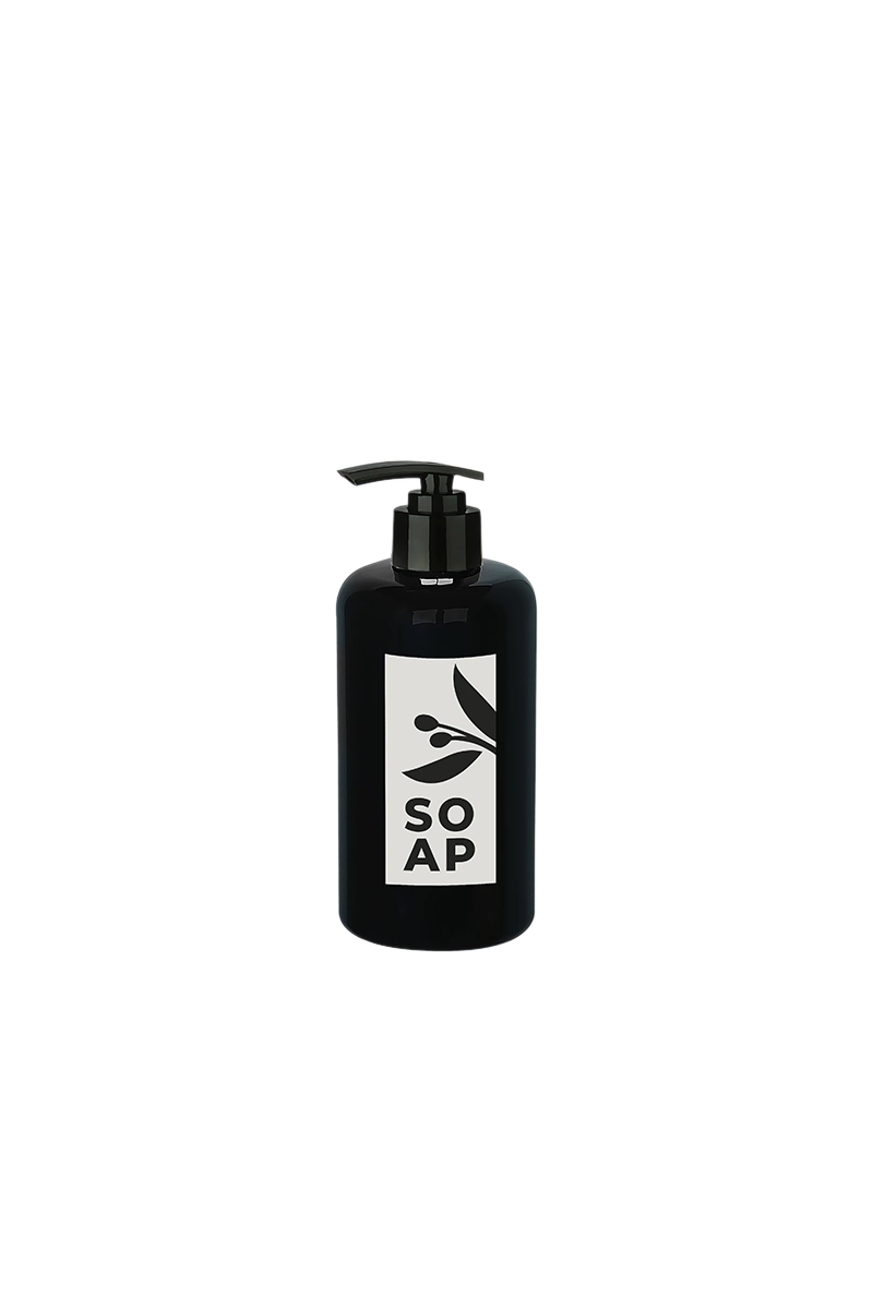 Sıvı Sabunluk Yuvarlak Plastik Pompalı 500 Ml - Siyah