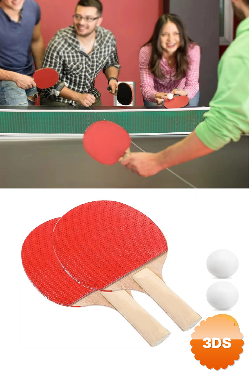 Ping Pong Masa Tenisi Seti Tenis Raketi Seti 2 Raket + 3 Ping Pong Topu Spor Aksesuarları