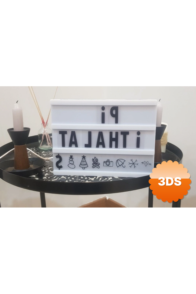 Cinematic Harflerle Işıklı Mesaj Veren Light Box Led Pano A4