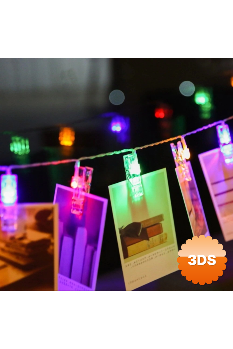 Renkli Işıklı Mandallı Fotoğraf Albümü 10 Lu - Rgb