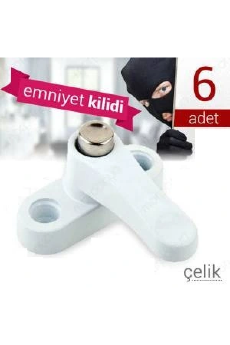 Pvc Kapı Pencere Emniyet Kilidi - Pimapen Kilidi - Çelik - 6 Adet