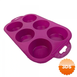 6 Bölmeli Silikon Muffin Kek Kalıbı