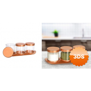 Bronz Baharat Seti Lüx 3lü Set