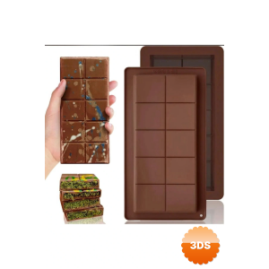 Meşhur Dubai Çikolatası Kalıbı Silikon - Büyük Tablet Çikolata Mum Kek Kalıbı Pasta Kalıbı