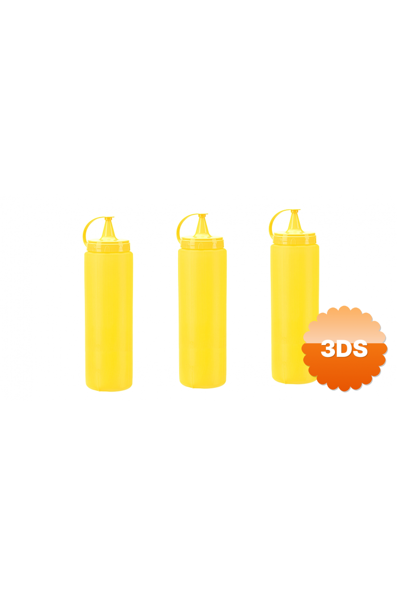 Mayonez Sos Şişesi - 1000ml Dev Boy Sarı 3 Adet