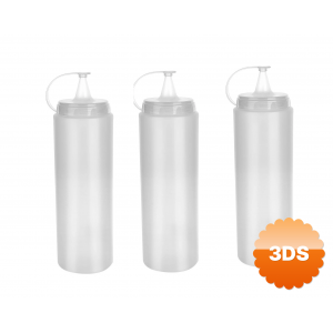 Şeffaf Sos Şişesi - 1000ml Dev Boy 3 Adet